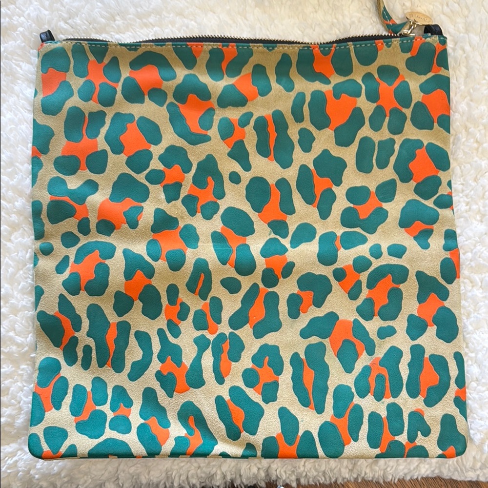 Clare V Leopard Clutch with tabs